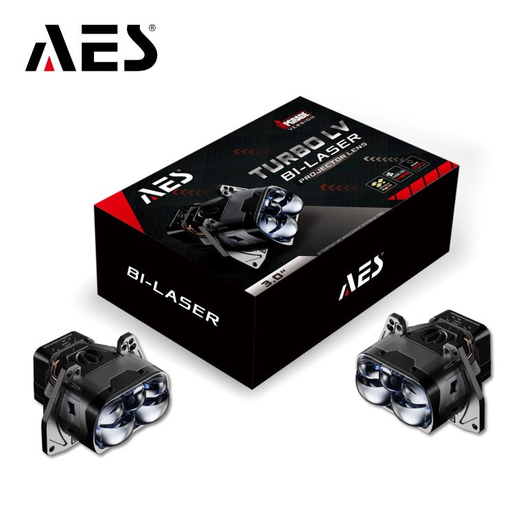 AES Turbo LV 3″ Dual Laser 4 LENS Bi-Led Projector 6000K