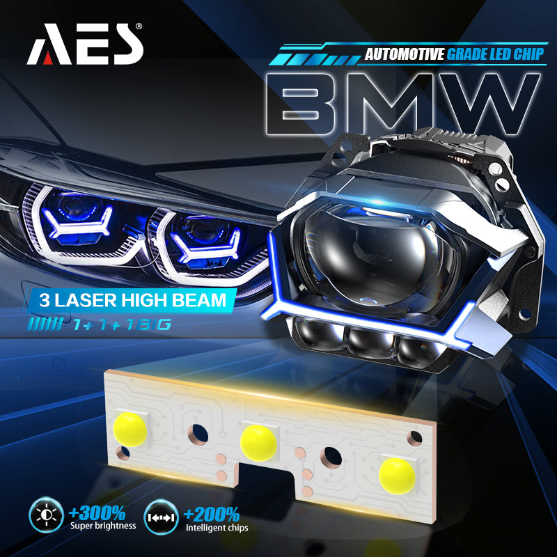 AES Turbo BM 3″6000K 4300K 3000K 3Laser Tri colors with DRL function Bi Led Projector