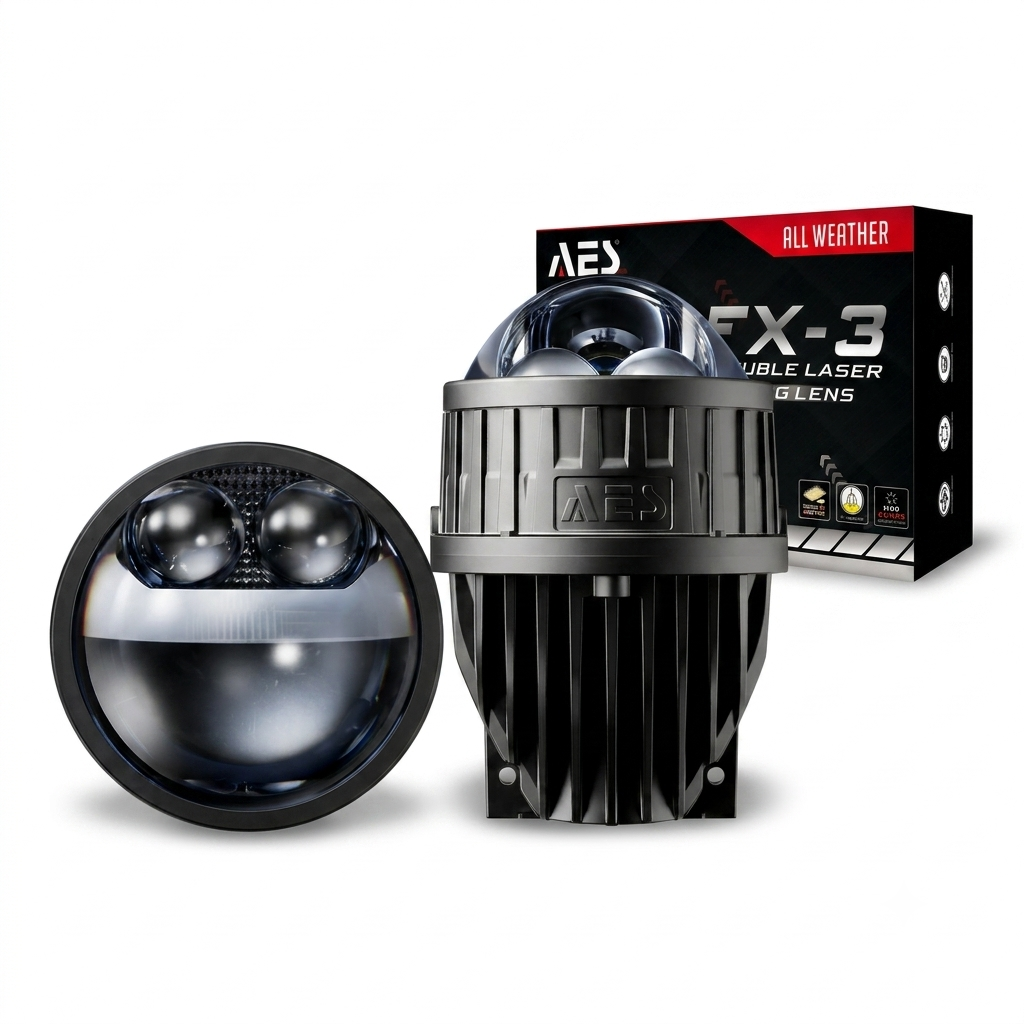 AES FX-3 68W dual laser fog light projector with packaging box