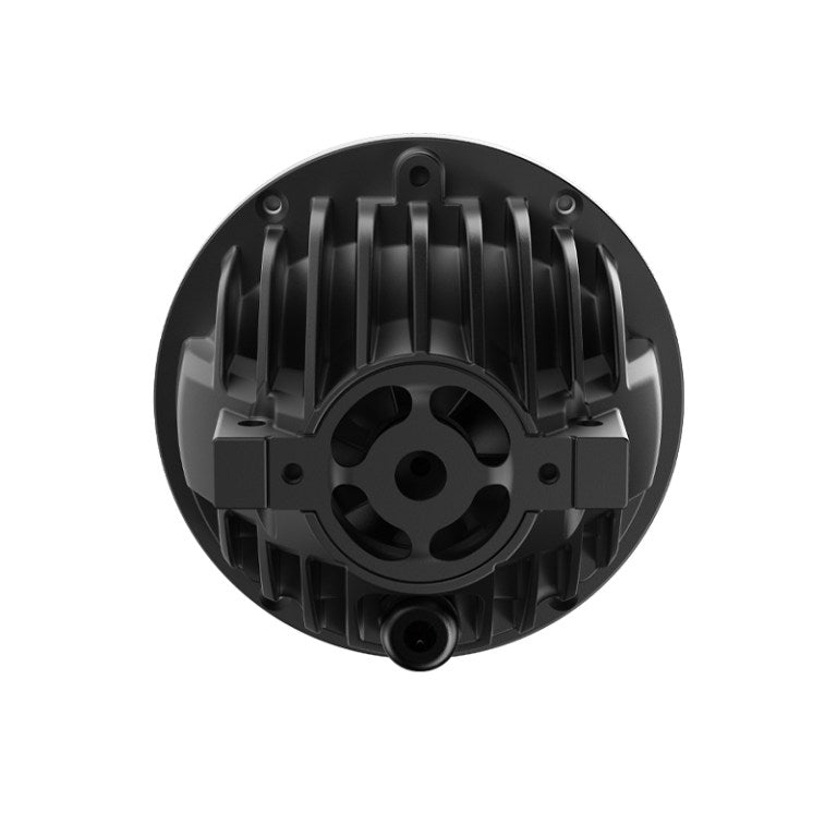AES FX-3 fog lamp rear view with heatsink fins and mounting bracket