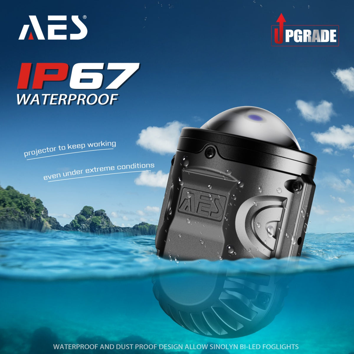 AES FX-2 fog light IP67 waterproof test