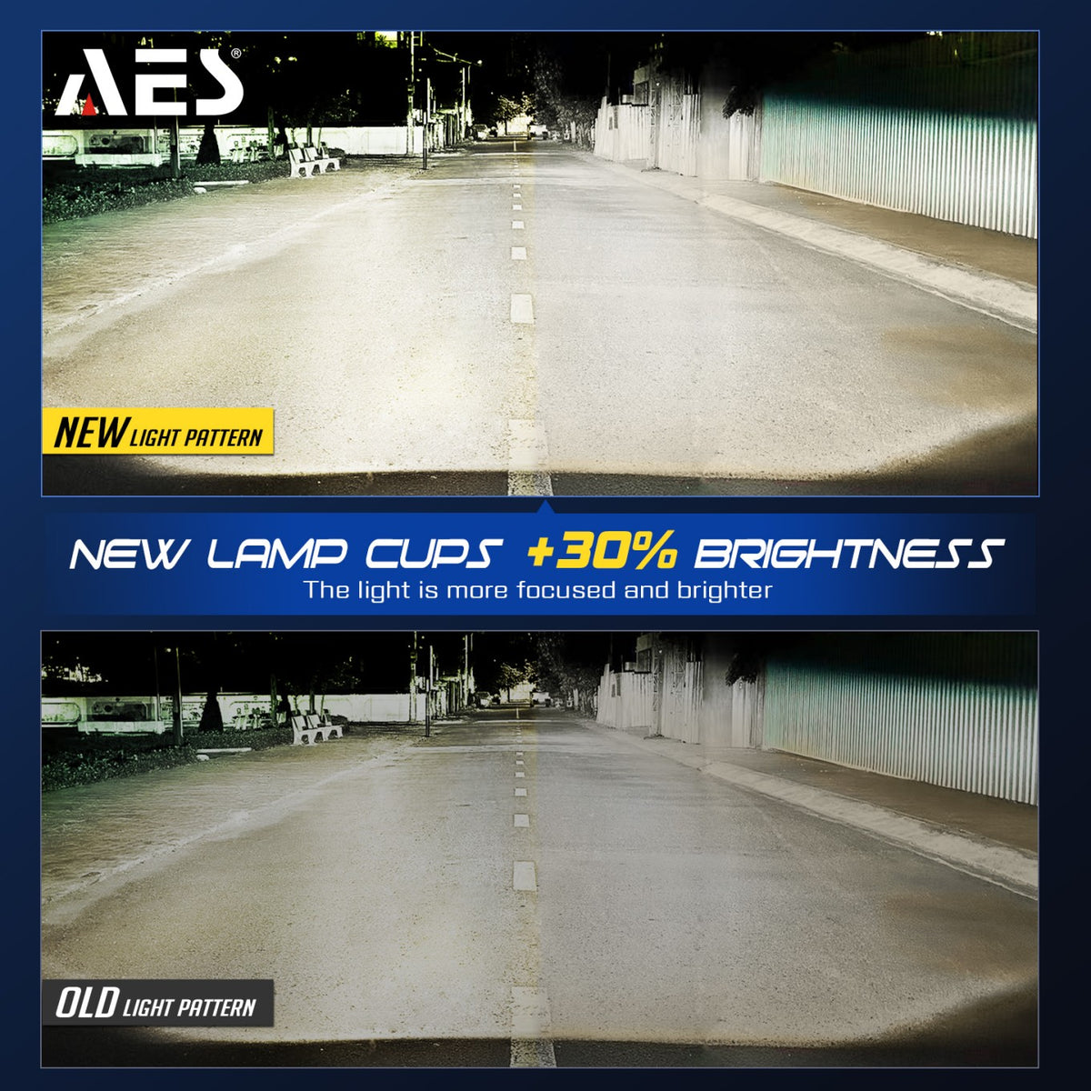 AES FX-2 fog light new lamp cup brightness comparison