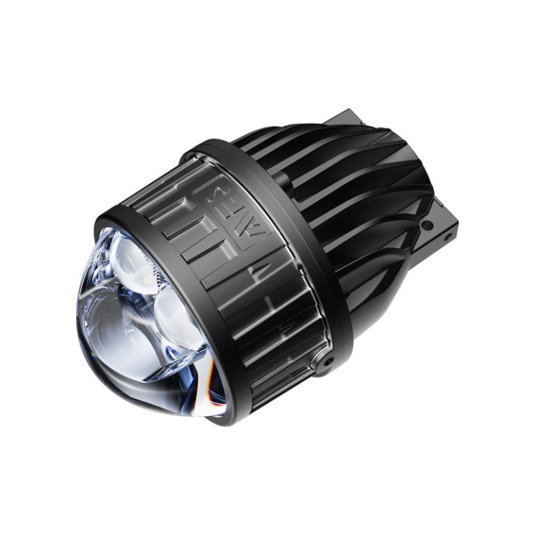 AES FX-3 5500K fog light side angle with wiring connector
