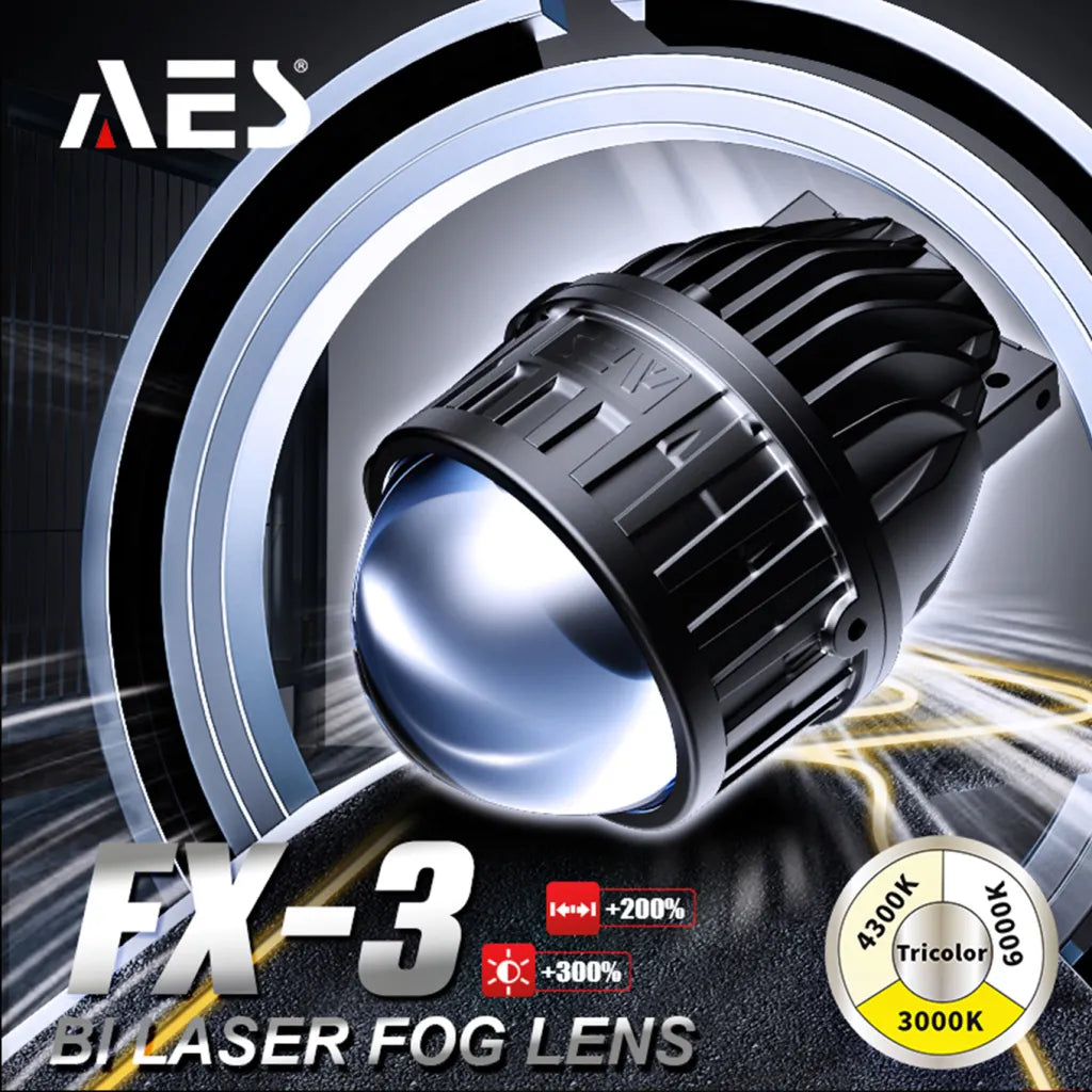 AES FX-3 tri-color fog light 3000K 4300K 6000K promo banner