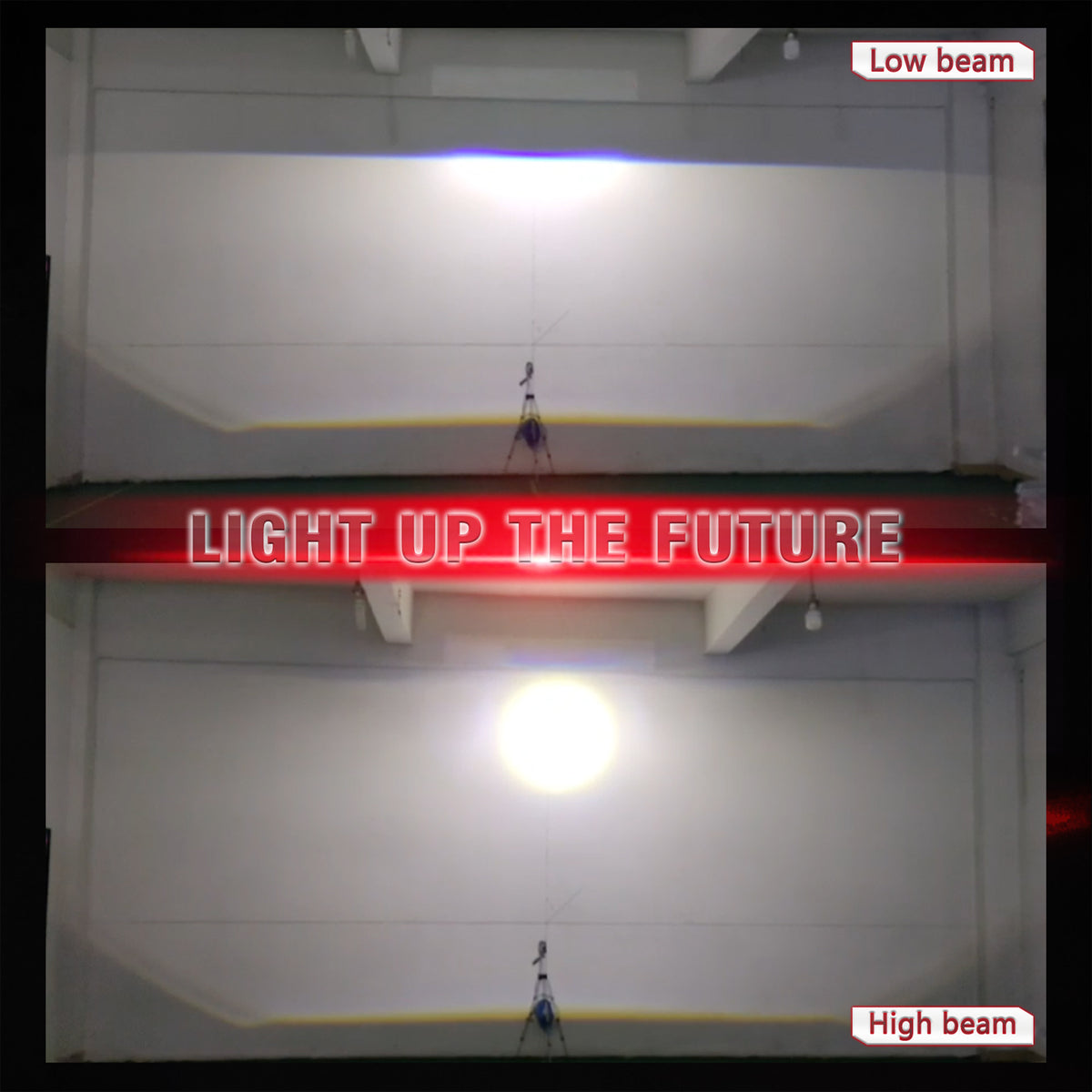 Low beam vs high beam pattern test of G-Wagen 2 inch Dual Laser Bi-LED auxiliary light