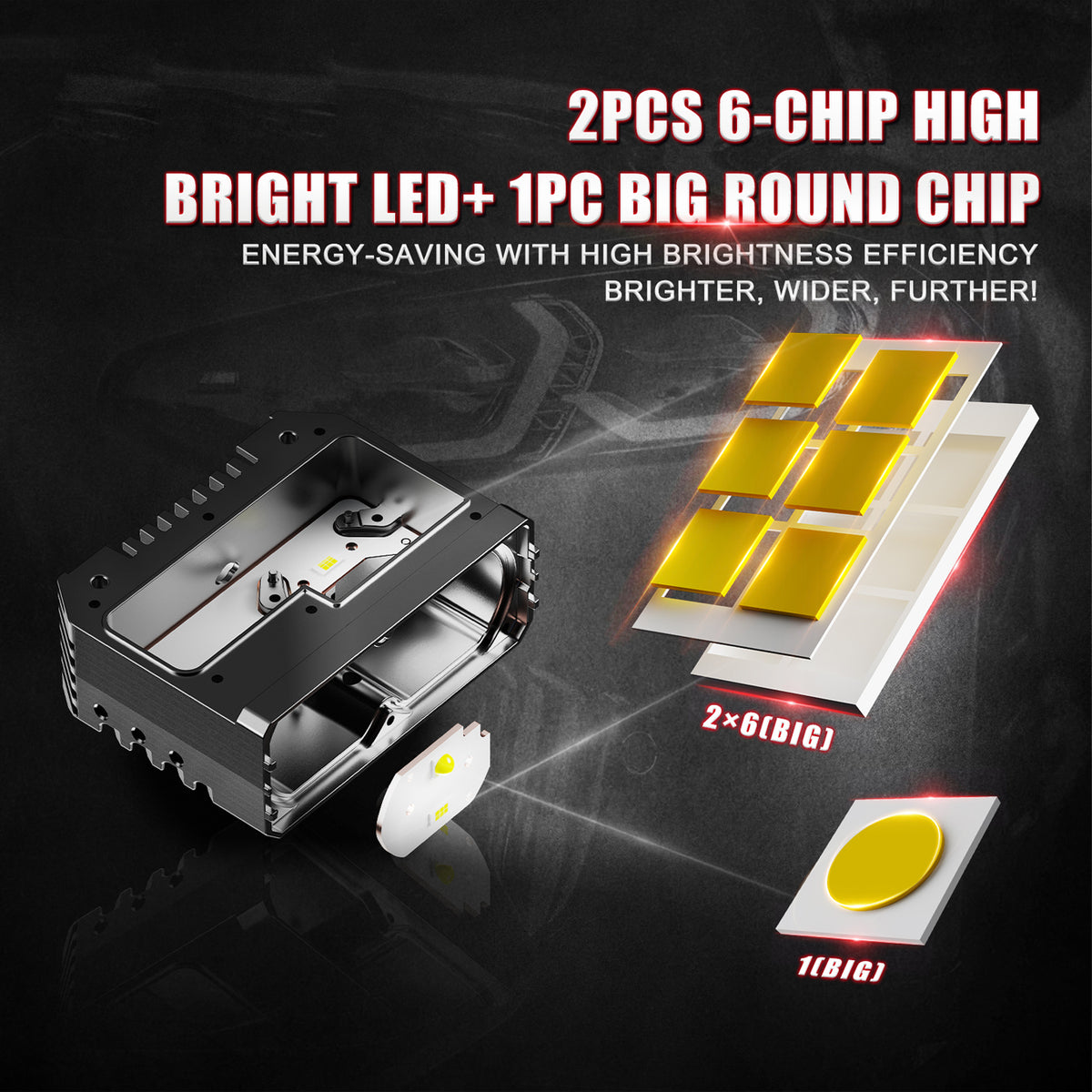 AES NV-5 auxiliary light dual 6-chip LED and round chip diagram