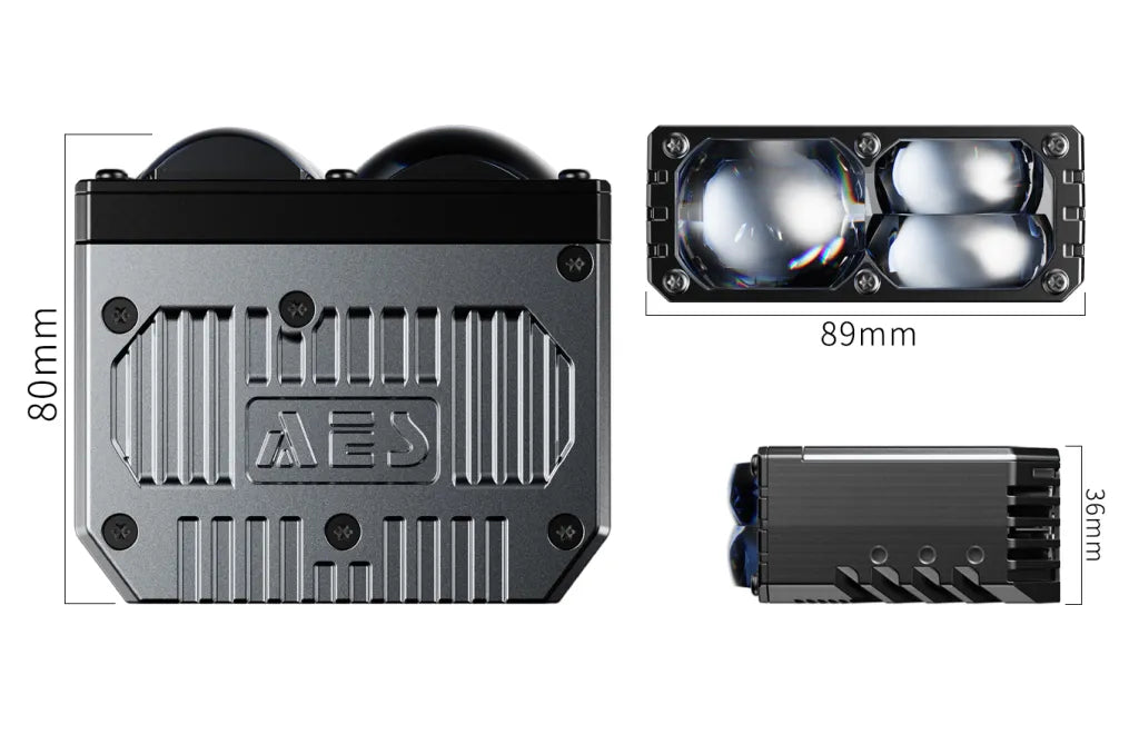 AES NV-5 headlight projector auxiliary light dimensions