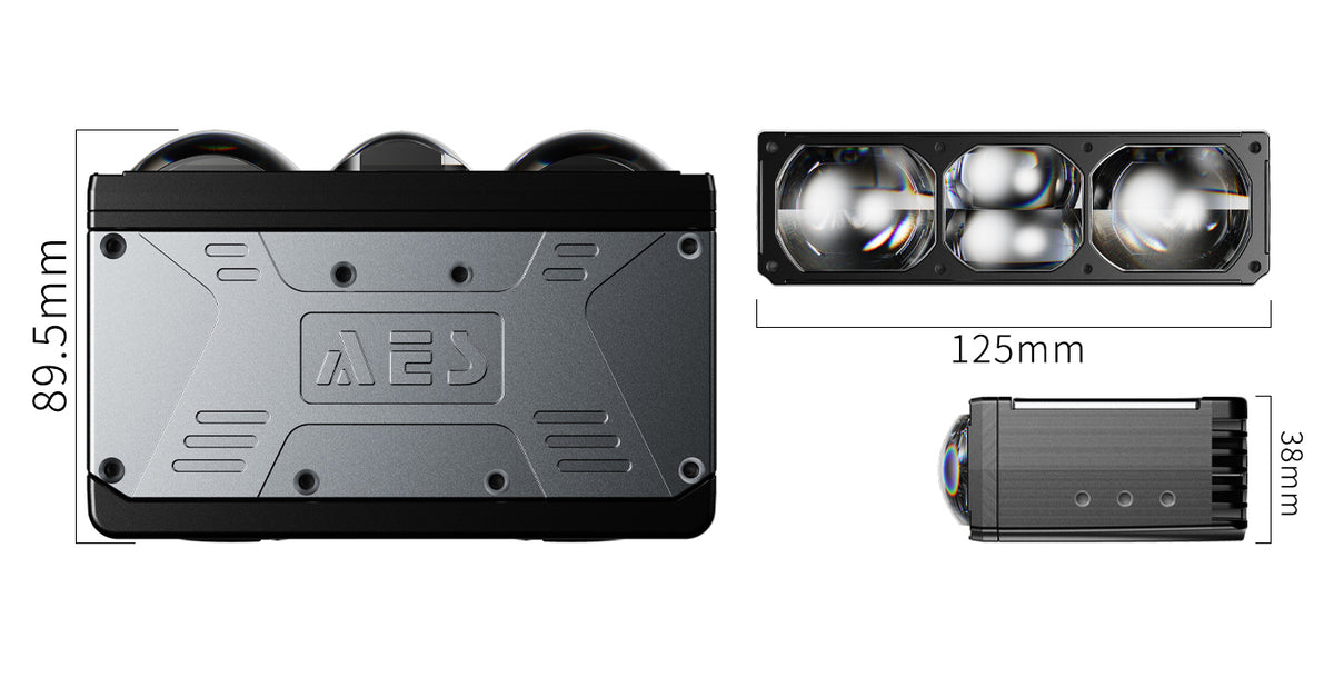 AES NV-8 auxiliary light dimensions specifications