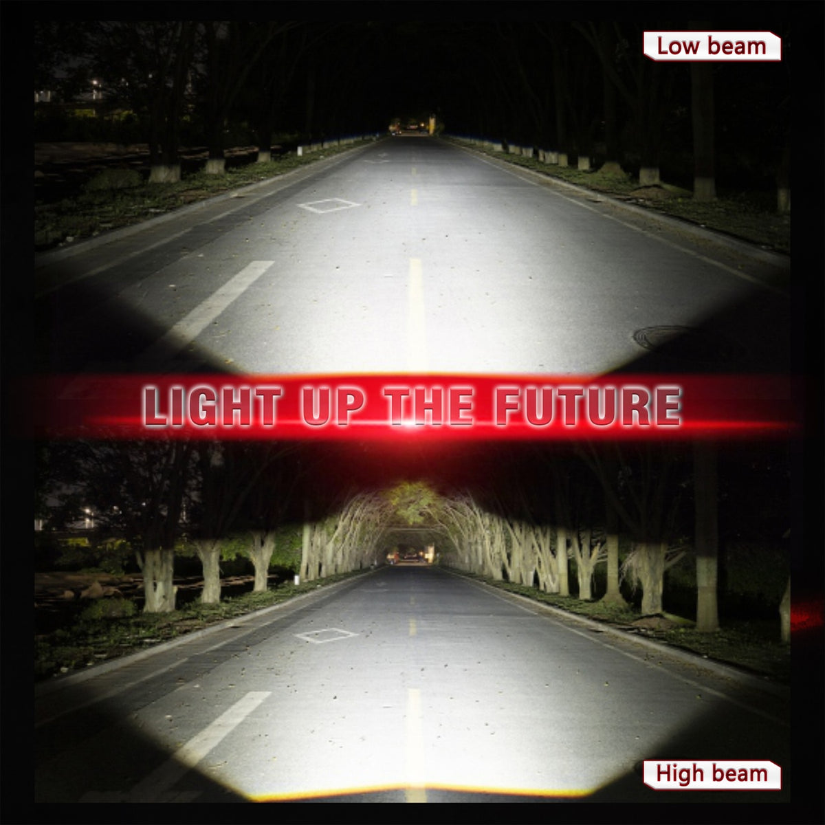 Low beam vs high beam road test of P5-Ultra 1.5 inch Dual Laser Bi-LED matrix lens
