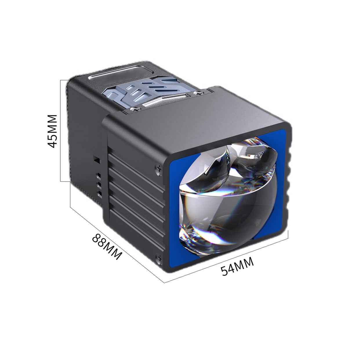 P5-Ultra 1.5 inch Dual Laser Bi-LED matrix lens dimensions - 88mm x 54mm x 45mm