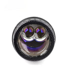 AES Q2M dual internal reflectors fog light projector front lens view 