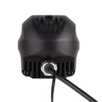 Rear view of Warrior-2 1.5 inch Bi-LED auxiliary light showing heatsink and wiring connector
